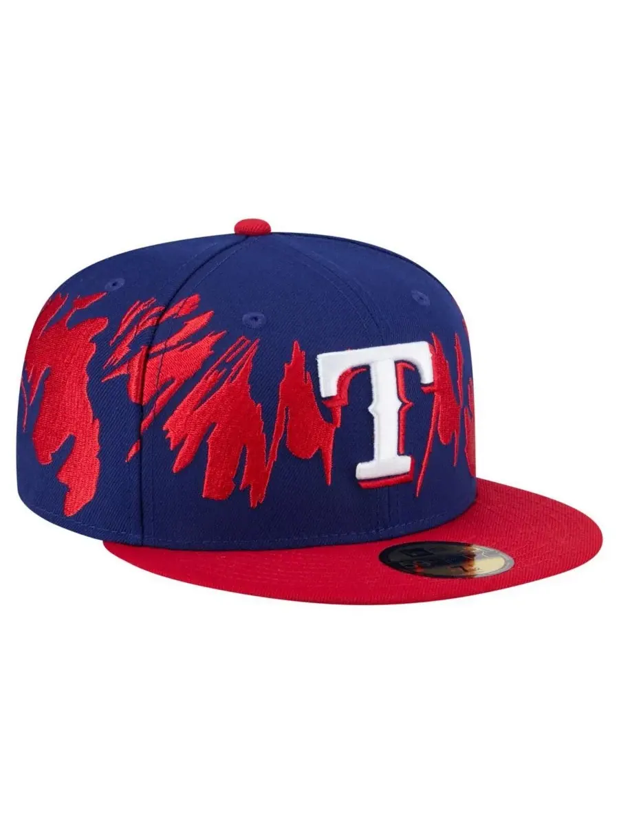 New Era Мужская бейсболка 59FIFTY в стиле ретро с королевским/красным цветом команды Texas Rangers — изображение 3 из 5