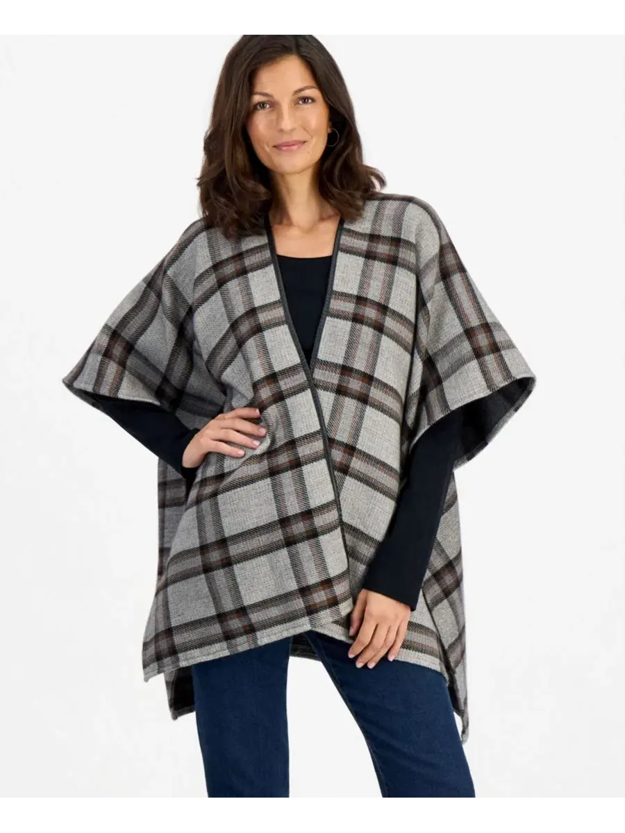 Плед-накидка Grid Plaid Topper Style & Co — изображение 2 из 3, слоновая кость