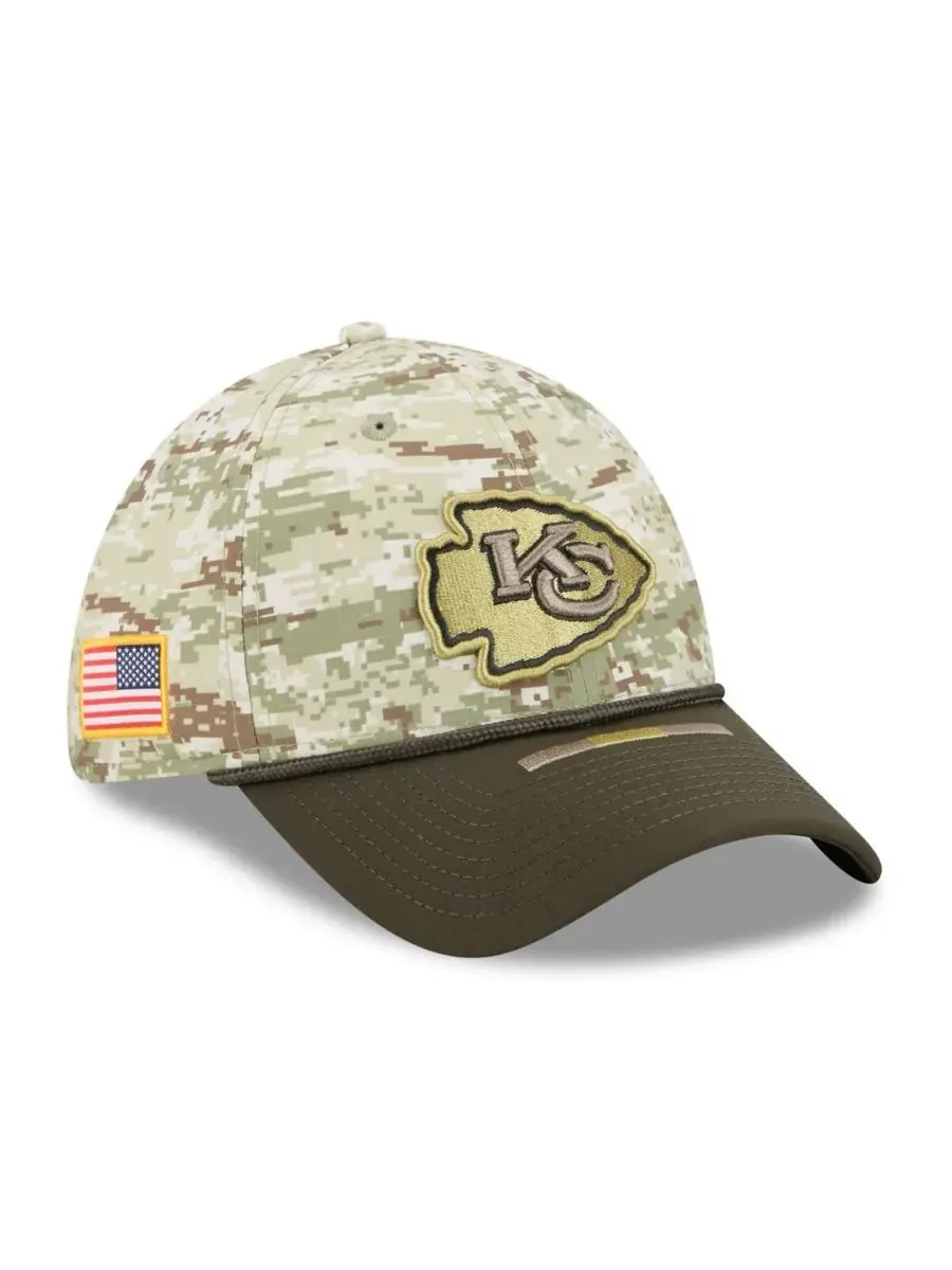 New Era Мужская кепка Camo/Dark Green/Dark Green Kansas City Chiefs 2025 Salute to Service 39THIRTY