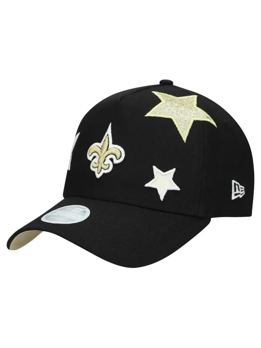 New Era Женская черная регулируемая бейсболка New Orleans Saints Stardom A-Frame 9FORTY