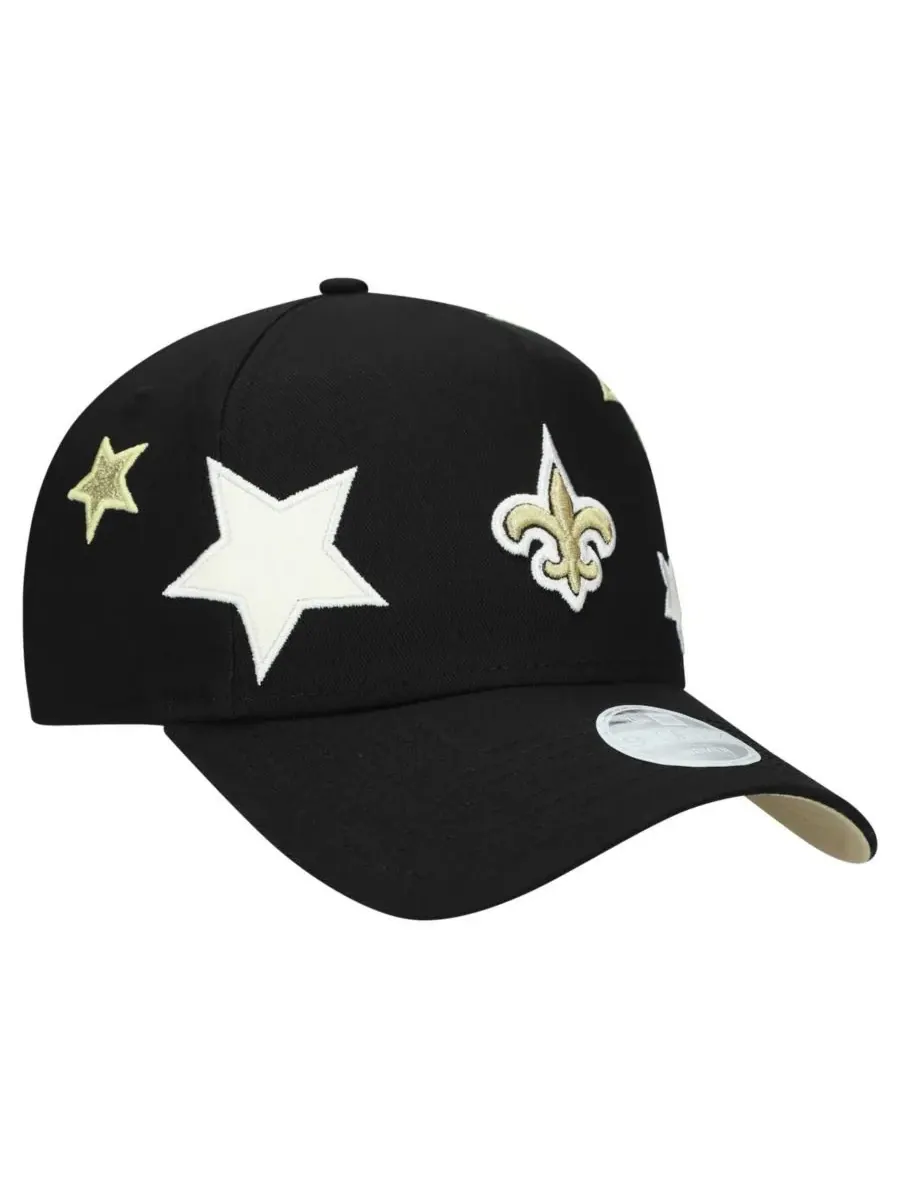 New Era Женская черная регулируемая бейсболка New Orleans Saints Stardom A-Frame 9FORTY — изображение 3 из 4, черный