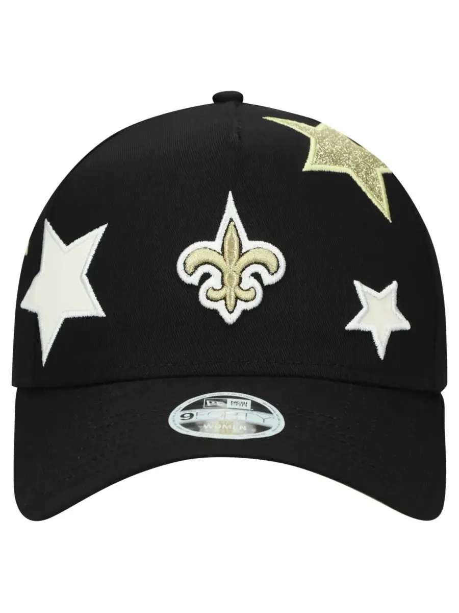 New Era Женская черная регулируемая бейсболка New Orleans Saints Stardom A-Frame 9FORTY — изображение 4 из 4, черный