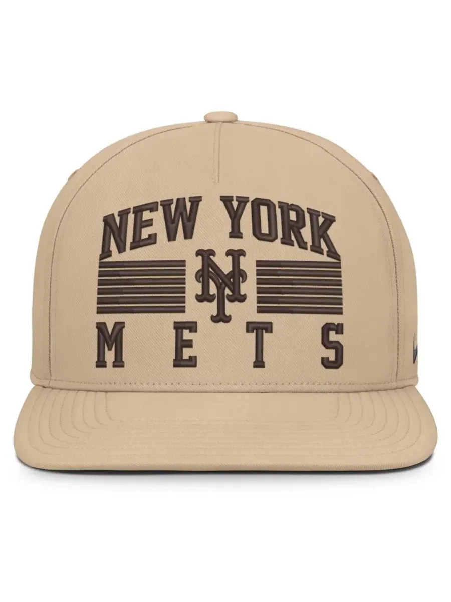 Бейсболка с высокой тульей и плоским козырьком New York Mets Desert Pro AeroBill Dri-FIT Nike — изображение 2 из 5, хаки