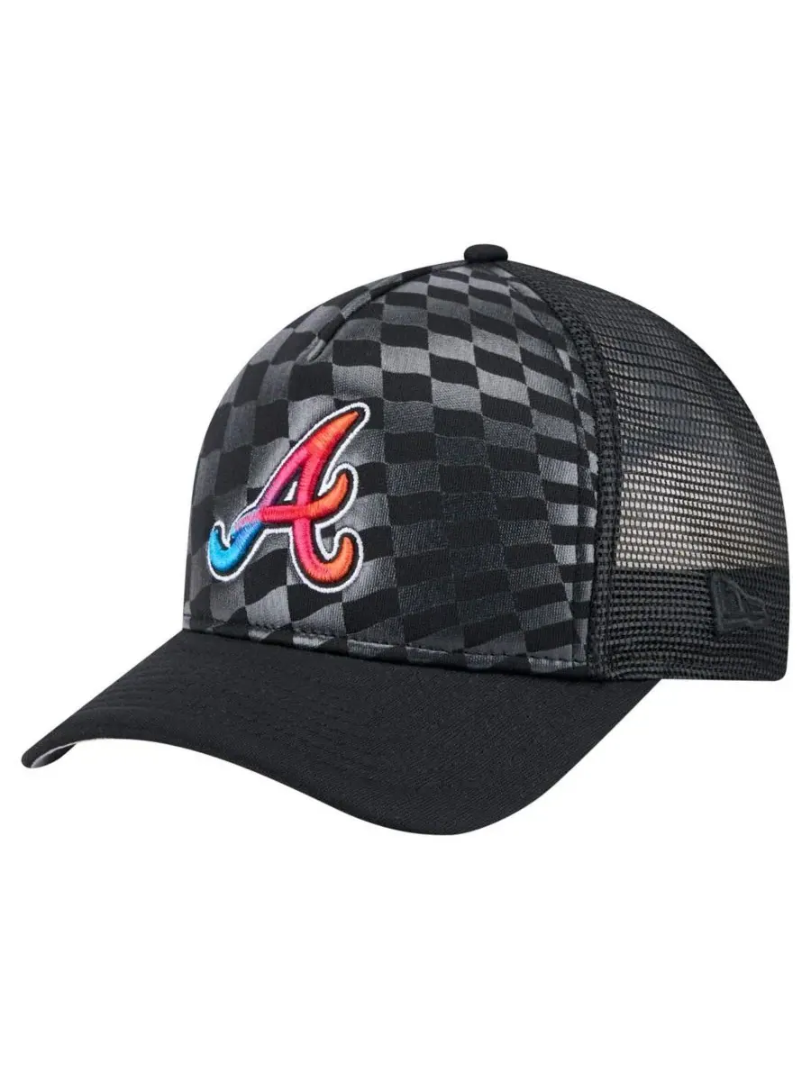 New Era Мужская черная кепка-тракер Atlanta Braves Gradient 9FORTY A-Frame M-Crown с регулируемым