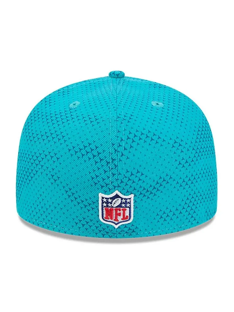 Мужская кепка Aqua Miami Dolphins 2024 Sideline 59FIFTY Fitted Hat New Era — изображение 3 из 4, голубой