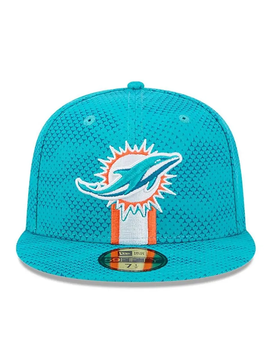 Мужская кепка Aqua Miami Dolphins 2024 Sideline 59FIFTY Fitted Hat New Era — изображение 4 из 4, голубой