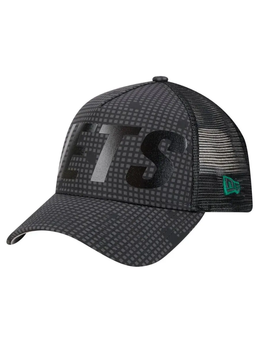 New Era Мужская черная кепка-тракер New York Jets Throwback Midnight Ink Tonal Text A-Frame с — изображение 4 из 5, черный