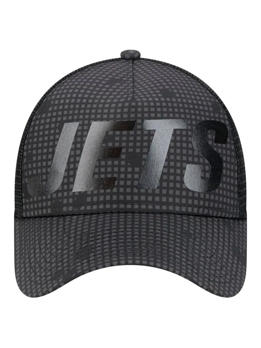 New Era Мужская черная кепка-тракер New York Jets Throwback Midnight Ink Tonal Text A-Frame с — изображение 5 из 5, черный