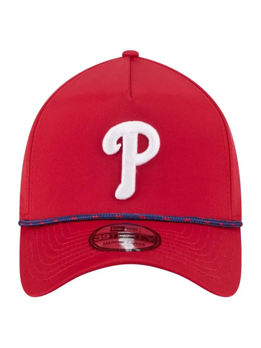 New Era Мужская красная бейсболка Philadelphia Phillies 39THIRTY A-Frame с перфорацией и гибким — изображение 5 из 5, красный