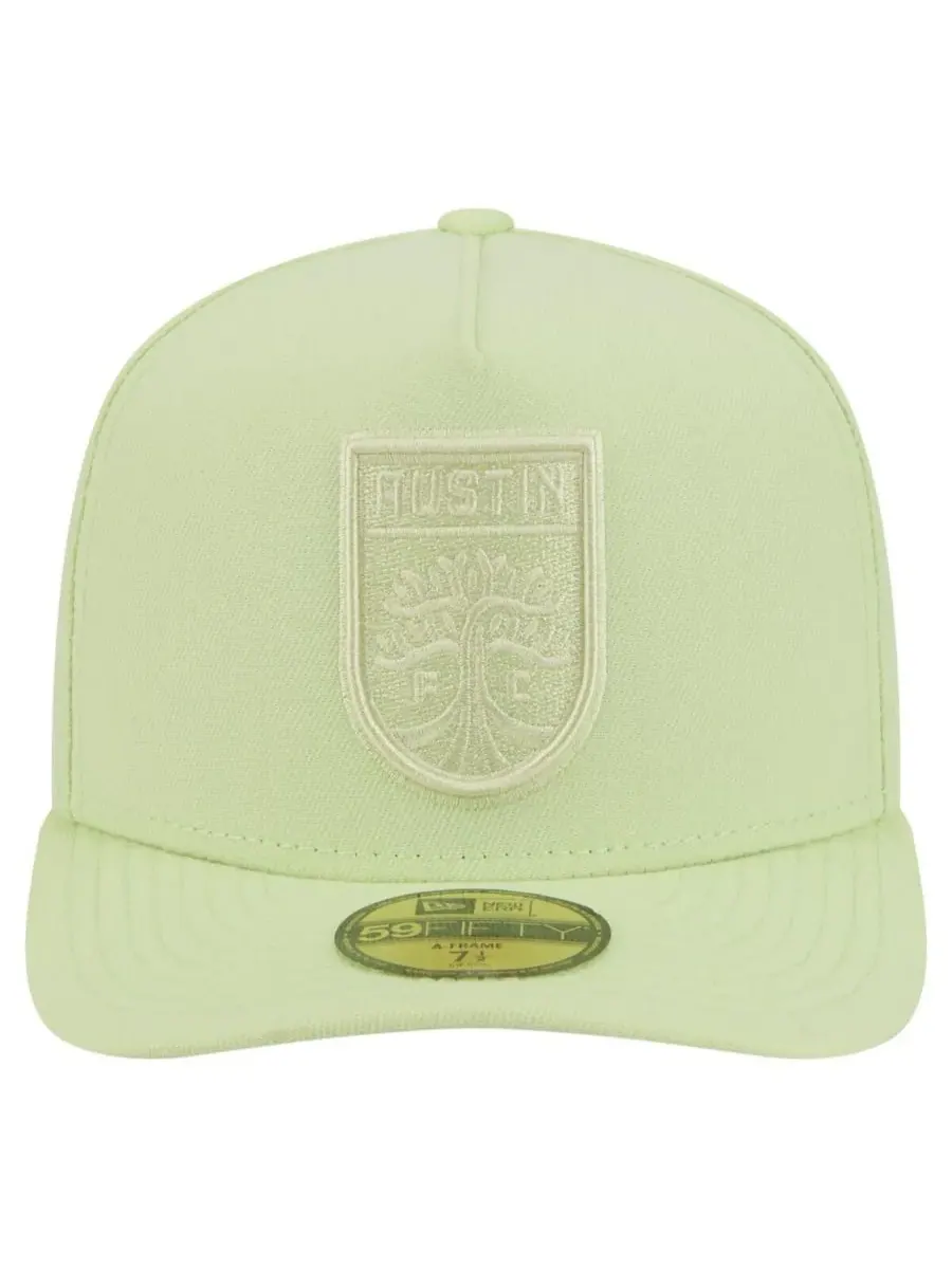 New Era Мужская зеленая кепка Austin FC Color Pack A-Frame 59FIFTY Fitted Hat — изображение 2 из 4, зеленый