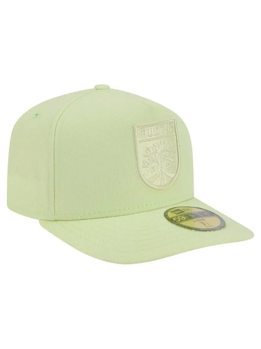 New Era Мужская зеленая кепка Austin FC Color Pack A-Frame 59FIFTY Fitted Hat — изображение 3 из 4, зеленый