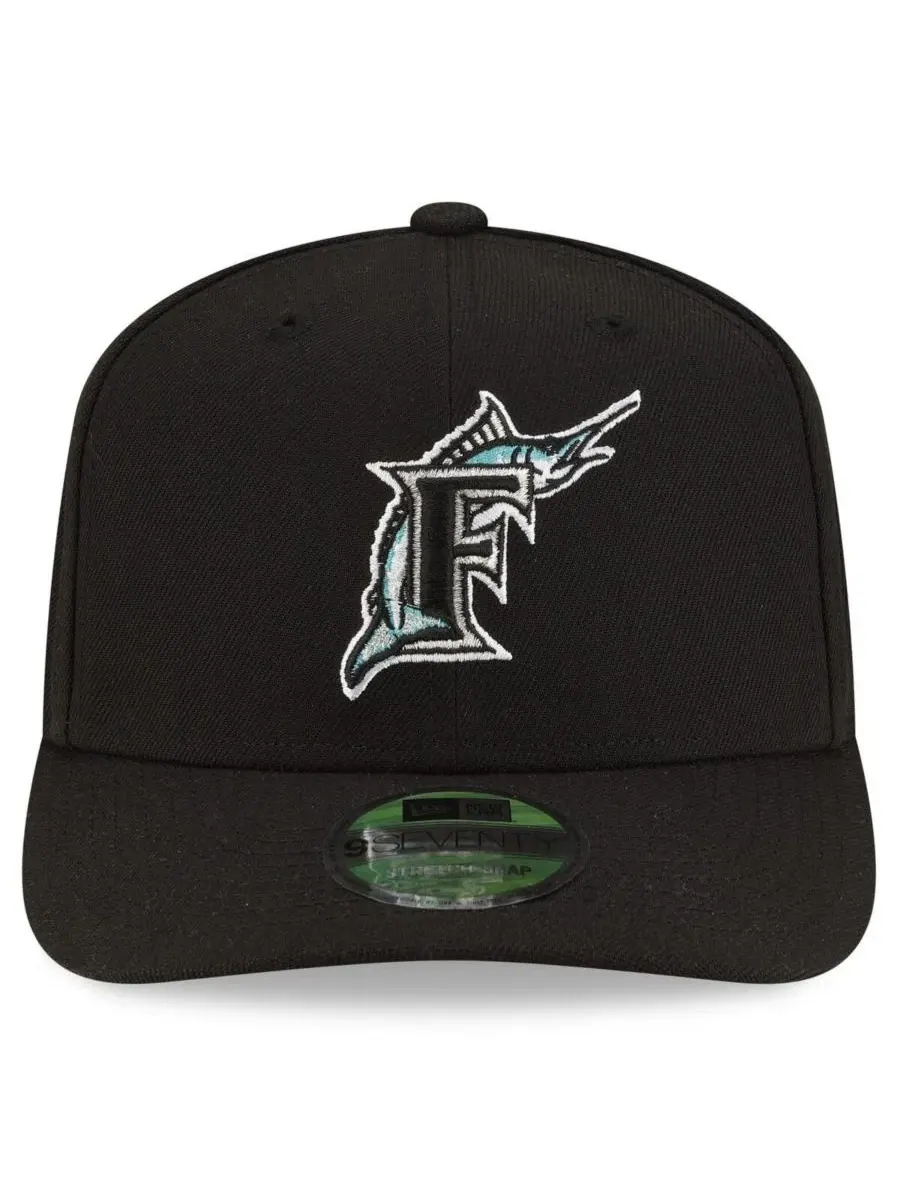 Бейсболка New Era 9SEVENTY с вышитым логотипом Florida Marlins — изображение 2 из 5, черный