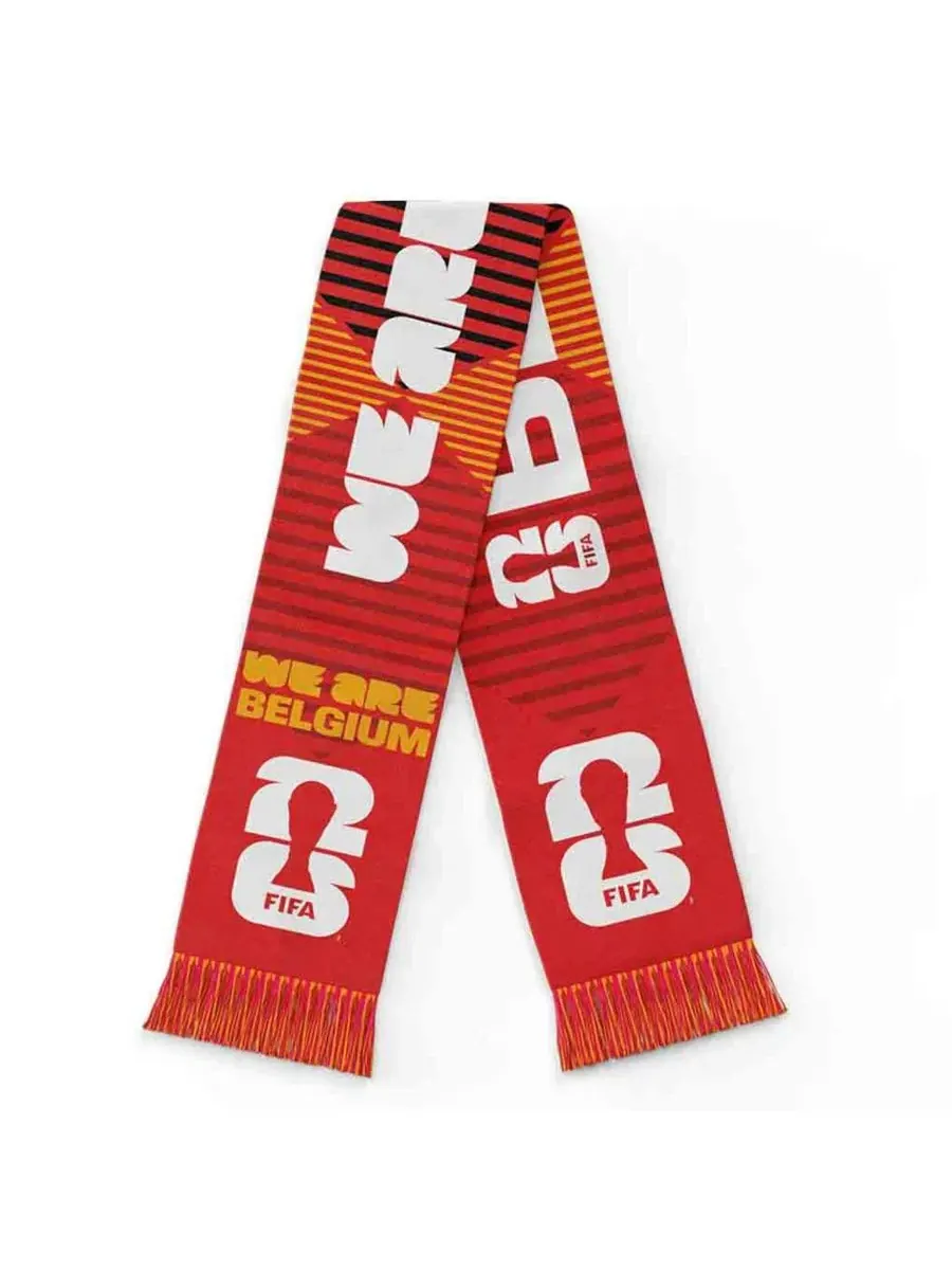 Шарф болельщика с двойным дизайном Belgium FIFA World Cup 2026 Federation Global Scarves — желтый