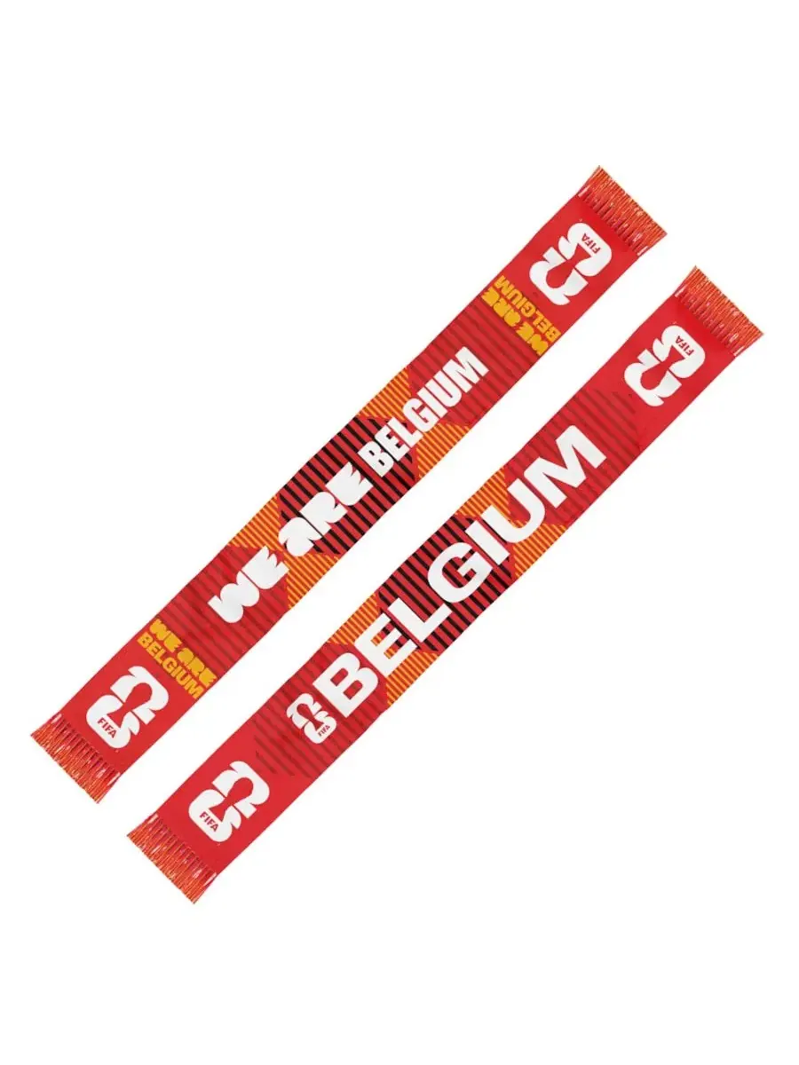Шарф болельщика с двойным дизайном Belgium FIFA World Cup 2026 Federation Global Scarves — изображение 2 из 2, красный желтый