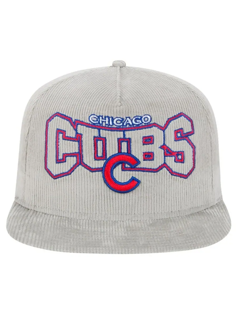 New Era Мужская серая вельветовая кепка-бейсболка Chicago Cubs с регулируемой застежкой — изображение 2 из 4, серый