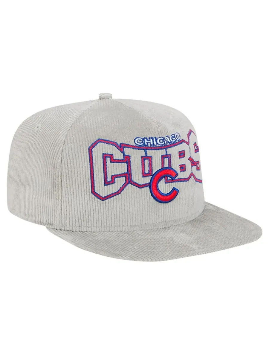 New Era Мужская серая вельветовая кепка-бейсболка Chicago Cubs с регулируемой застежкой — изображение 3 из 4, серый
