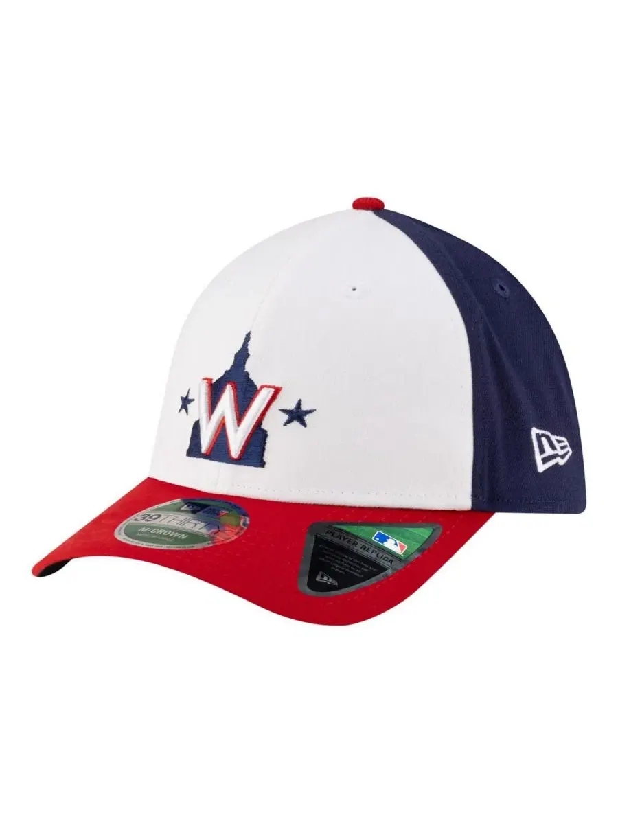 Мужская белая бейсболка Washington Nationals Player Replica 39THIRTY M-Crown Flex Hat New Era