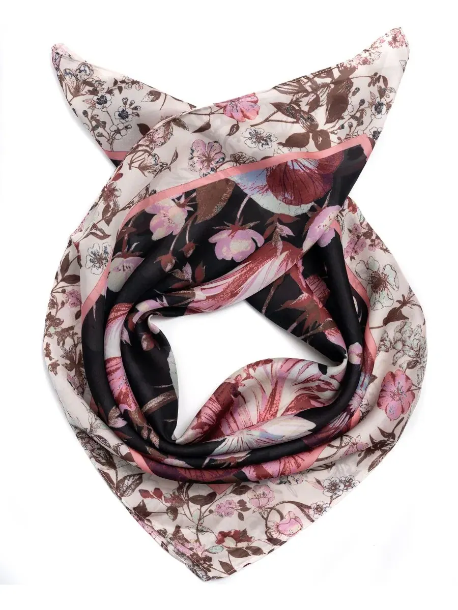 Шелковый платок с крупным цветочным принтом Statement Floral Bandana Scarf Vince Camuto — изображение 2 из 4