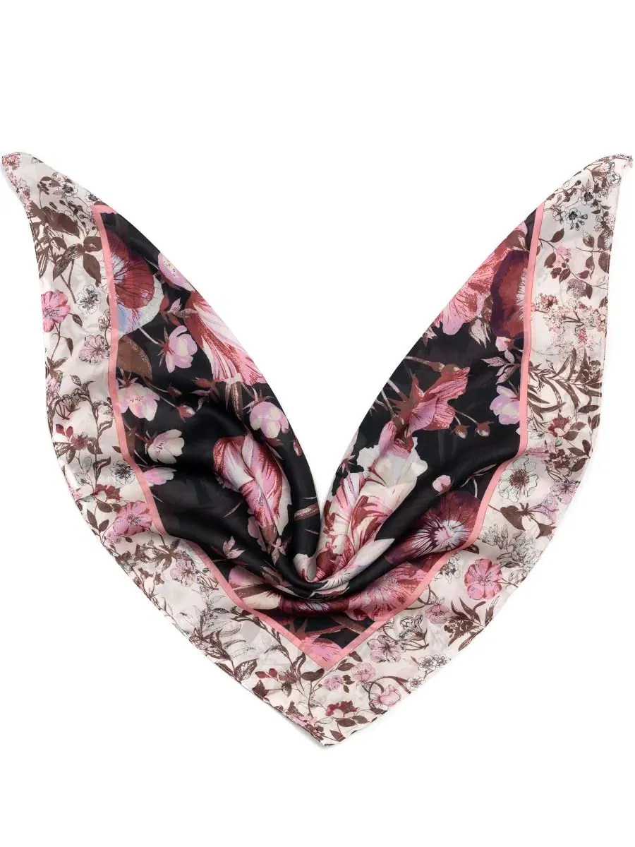 Шелковый платок с крупным цветочным принтом Statement Floral Bandana Scarf Vince Camuto — изображение 3 из 4