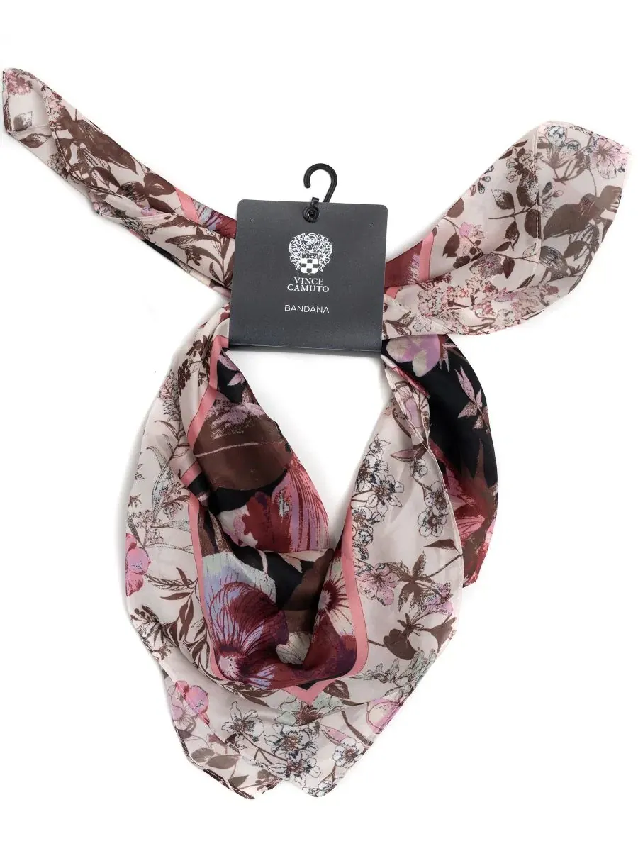 Шелковый платок с крупным цветочным принтом Statement Floral Bandana Scarf Vince Camuto — изображение 4 из 4