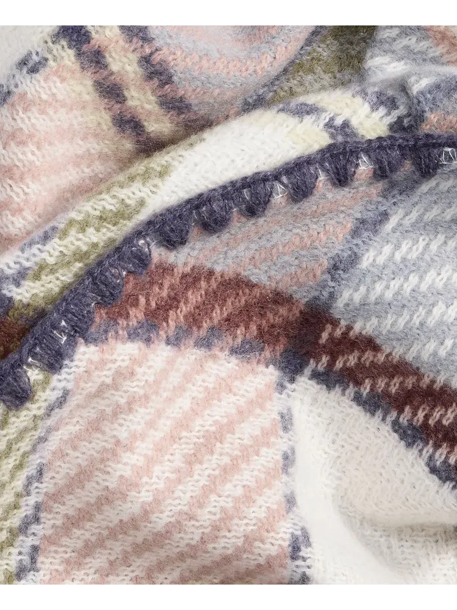 Шарф-треугольник с пледовым принтом, Overscale Plaid Woven Triangle Scarf Style & Co — изображение 3 из 4, серый