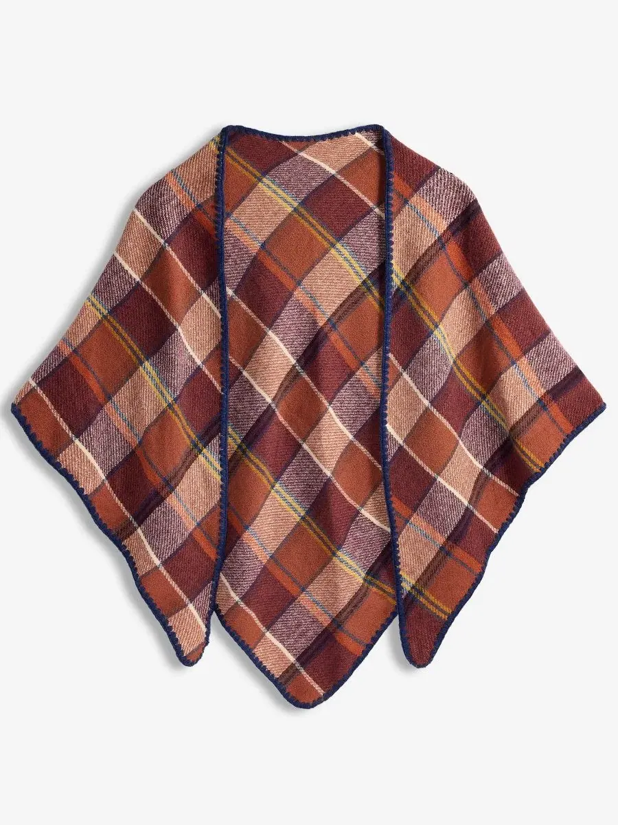 Шарф-треугольник с пледовым принтом Overscale Plaid Triangle Style & Co — изображение 1 из 4, красный