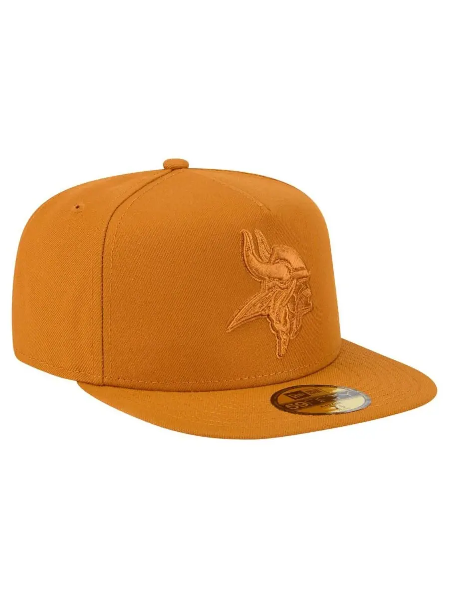 New Era Мужская коричневая бейсболка Minnesota Vikings Color Pack A-Frame 59FIFTY Fitted Hat — изображение 4 из 5, коричневый