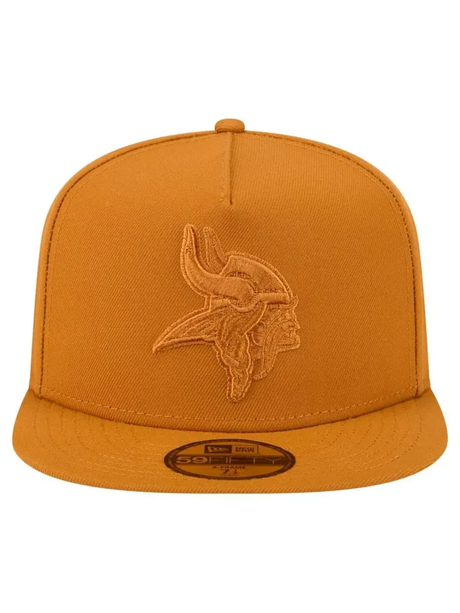 New Era Мужская коричневая бейсболка Minnesota Vikings Color Pack A-Frame 59FIFTY Fitted Hat — изображение 5 из 5, коричневый