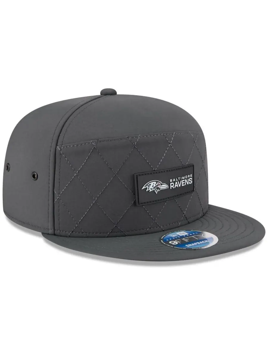New Era Мужская бейсболка 9FIFTY Snapback угольного цвета с разрезом для холодной погоды, с — изображение 4 из 5, темно-серый