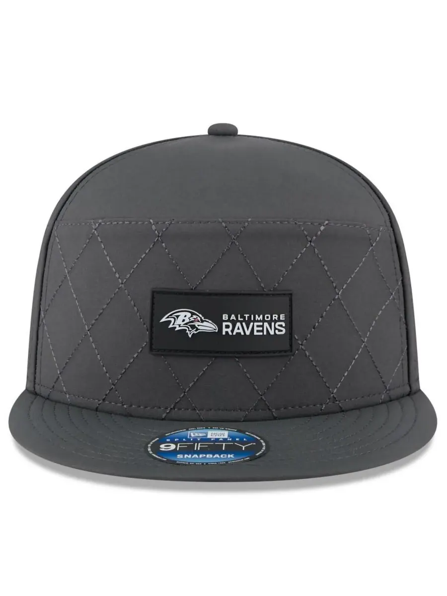 New Era Мужская бейсболка 9FIFTY Snapback угольного цвета с разрезом для холодной погоды, с — изображение 5 из 5, темно-серый