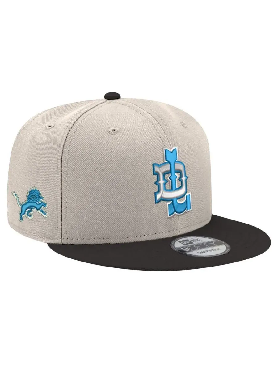 New Era Мужская кремово-голубая кепка Detroit Lions City Originals 9FIFTY Snapback