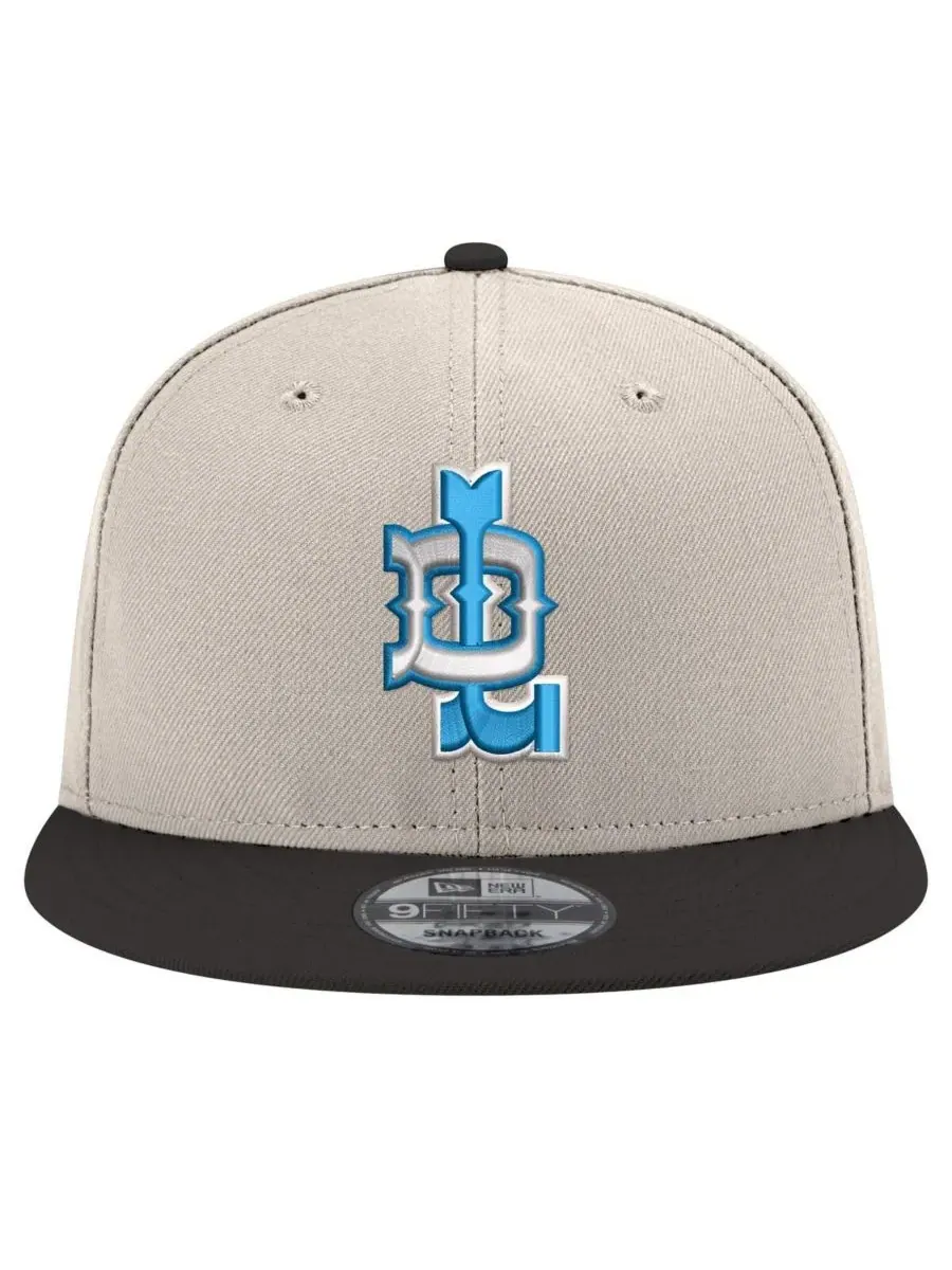 New Era Мужская кремово-голубая кепка Detroit Lions City Originals 9FIFTY Snapback — изображение 4 из 4, кремовый черный