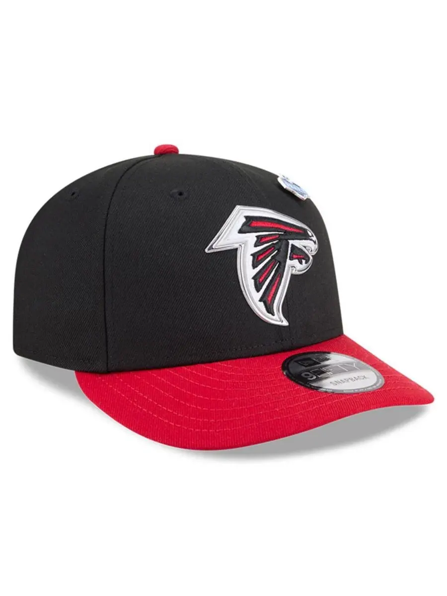 Кепка-снэпбек New Era с козырьком, Atlanta Falcons 2026 NFL Draft — изображение 3 из 4, черный красный