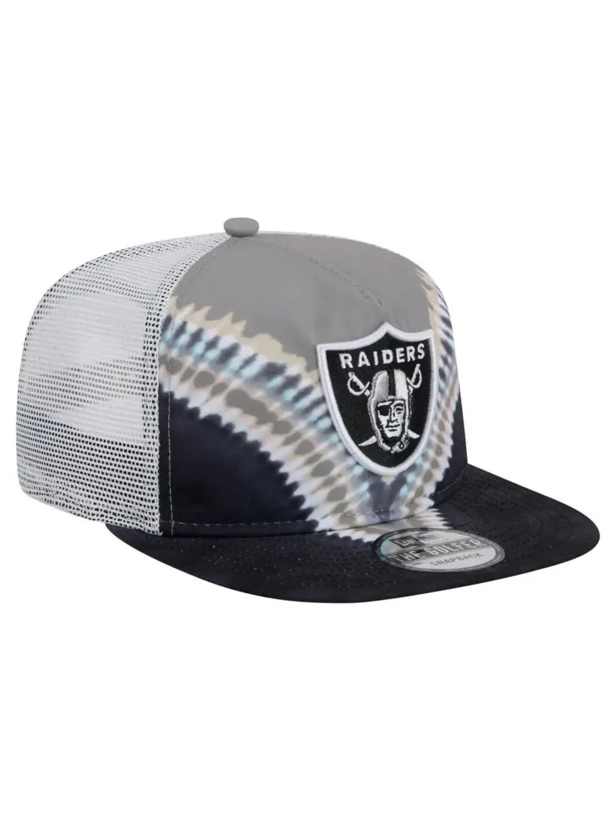 New Era Мужская серо-черная бейсболка-снепбек с символикой команды Las Vegas Raiders в стиле ретро — изображение 3 из 4