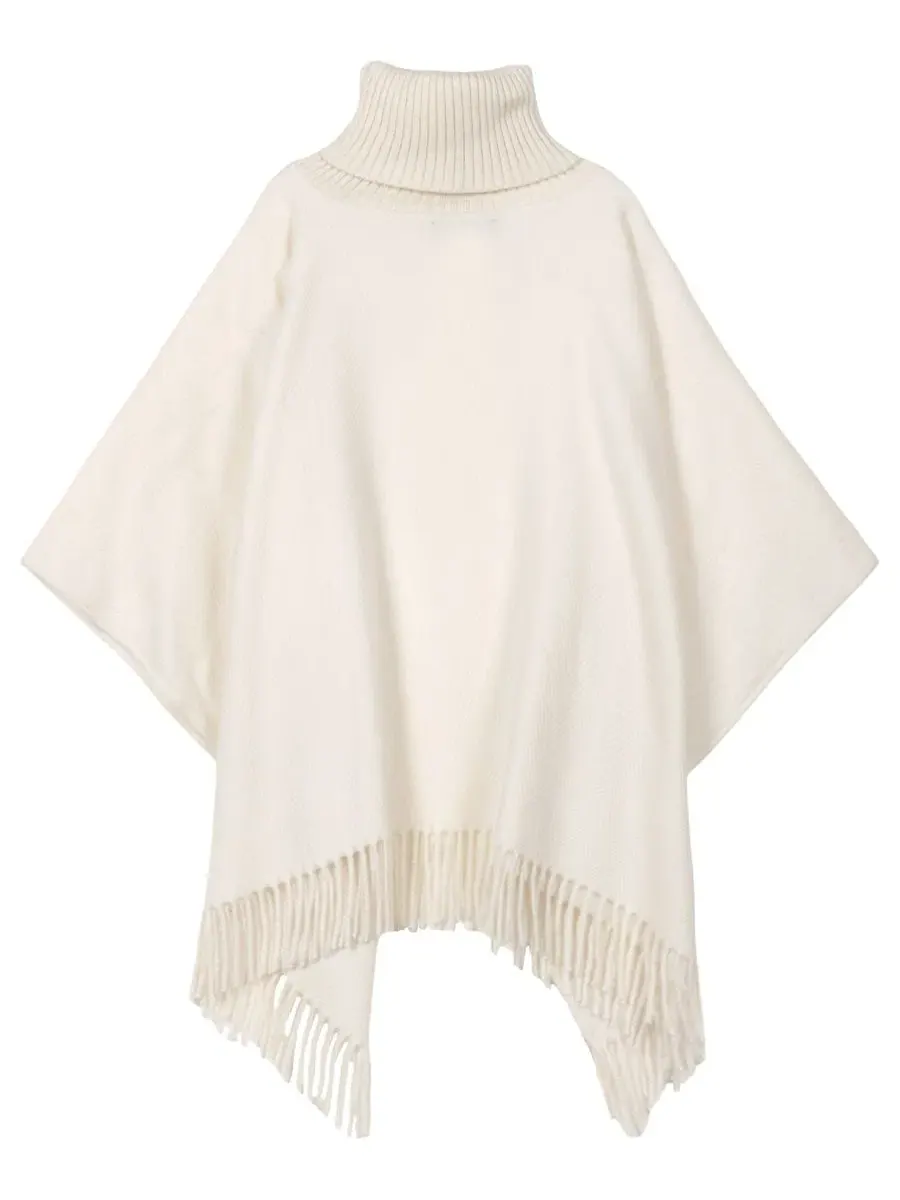 Руана с вязаным воротником Woven Knit Collar Ruana Lauren Ralph Lauren — изображение 2 из 4, бежевый
