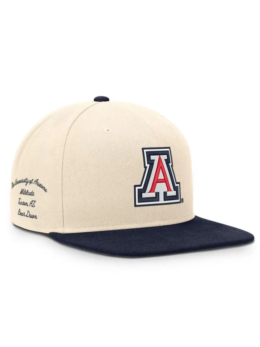 Кепка snapback с плоским козырьком, с вышивкой Arizona Wildcats Nike — изображение 3 из 4, натуральный темно-синий