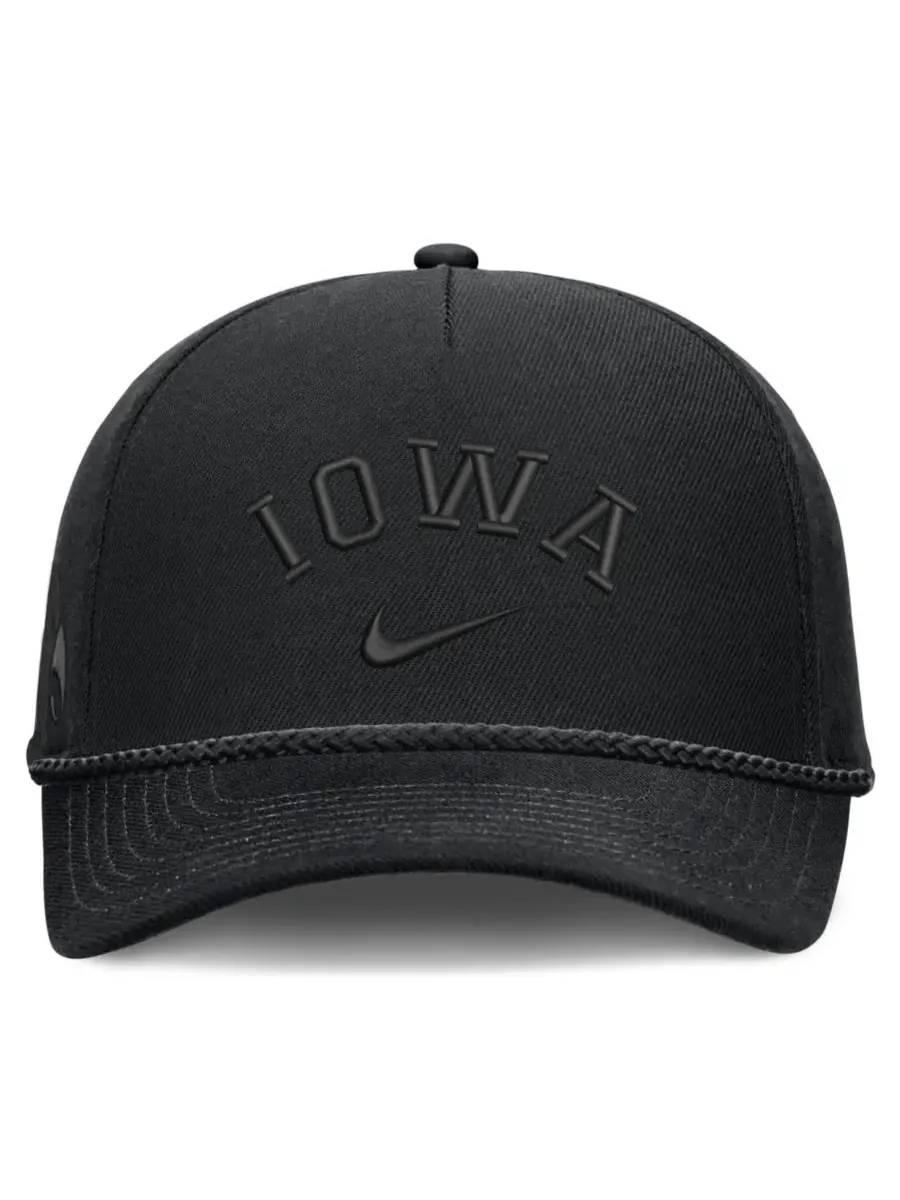 Кепка Nike Iowa Hawkeyes Campus Prep Tonal Rope Rise — изображение 2 из 4, черный