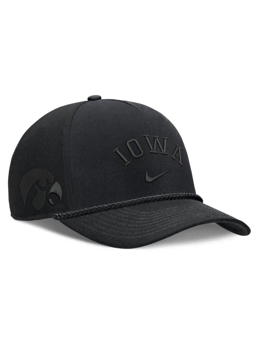 Кепка Nike Iowa Hawkeyes Campus Prep Tonal Rope Rise — изображение 3 из 4, черный