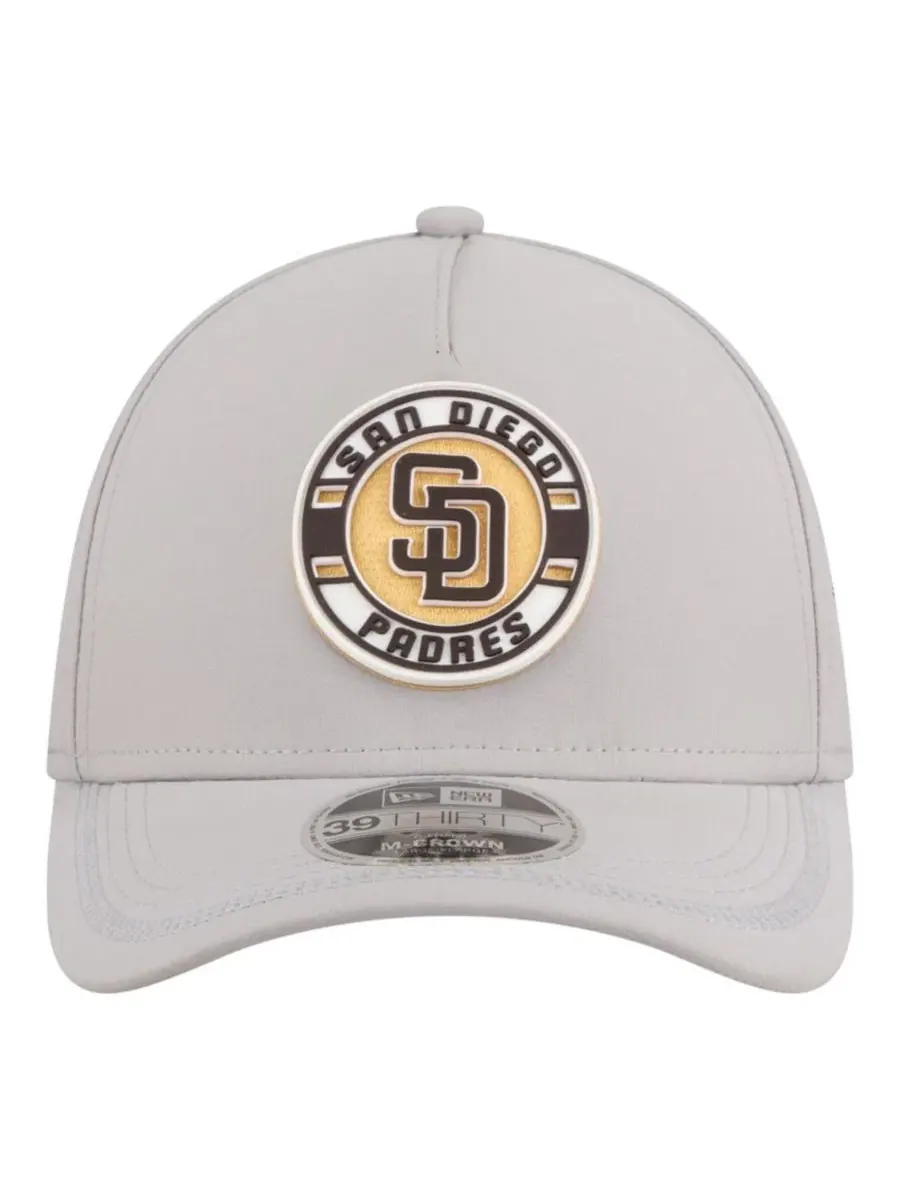 Кепка New Era San Diego Padres Patch 39THIRTY A-Frame M-Crown Perforated Flex Hat — изображение 2 из 5, серый