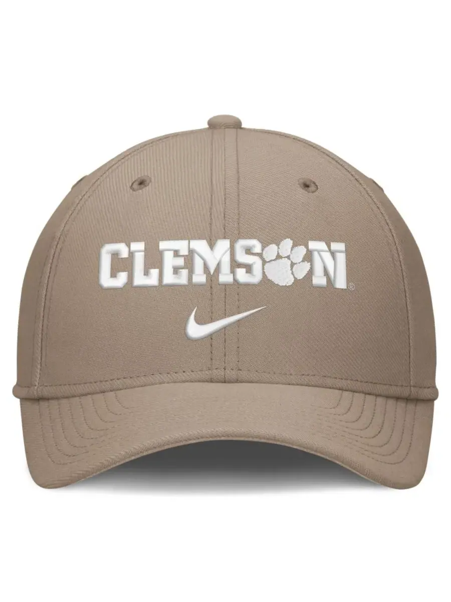 Бейсболка Nike Clemson Tigers Rise On-Field SwooshFlex Dri-FIT Flex Hat — изображение 4 из 4, хаки