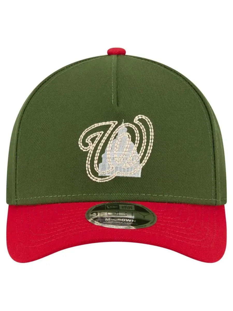 New Era Мужская темно-зеленая бейсболка Washington Nationals City Feature 9FORTY A-Frame с — изображение 2 из 4