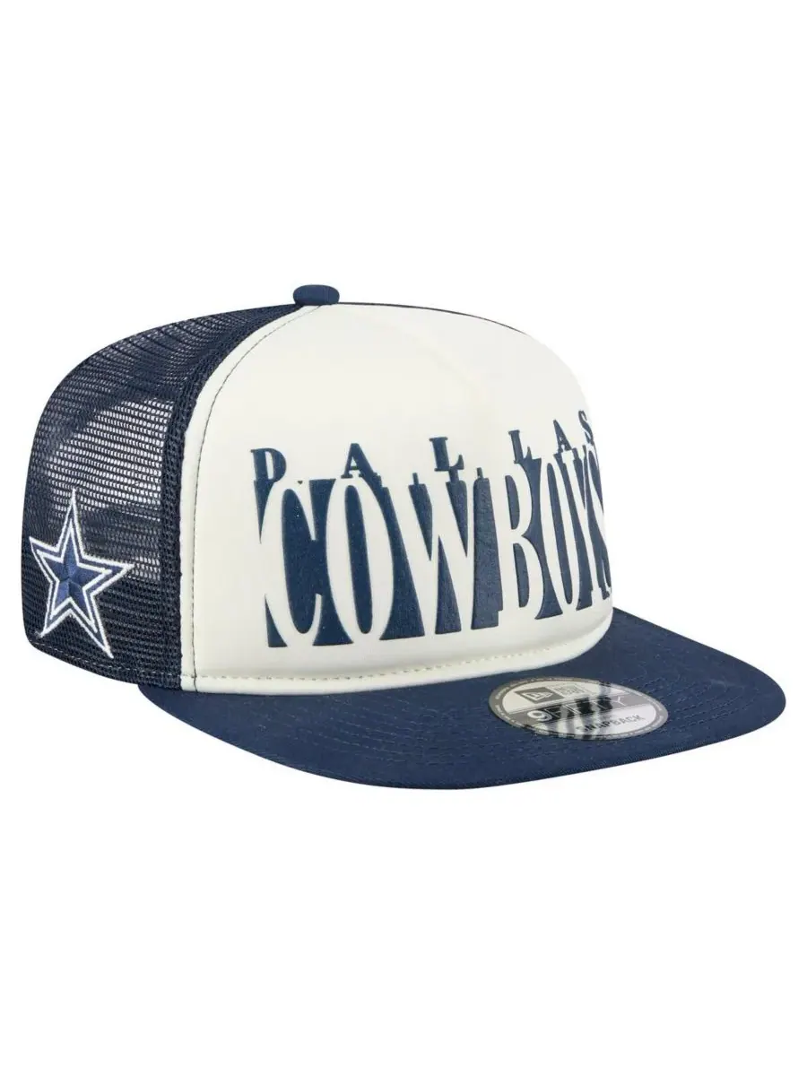New Era Мужская кепка Dallas Cowboys кремового/темно-синего цвета с вырезом в форме буквы А и