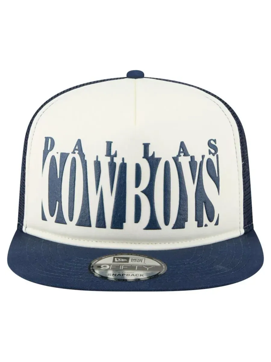 New Era Мужская кепка Dallas Cowboys кремового/темно-синего цвета с вырезом в форме буквы А и — изображение 2 из 5