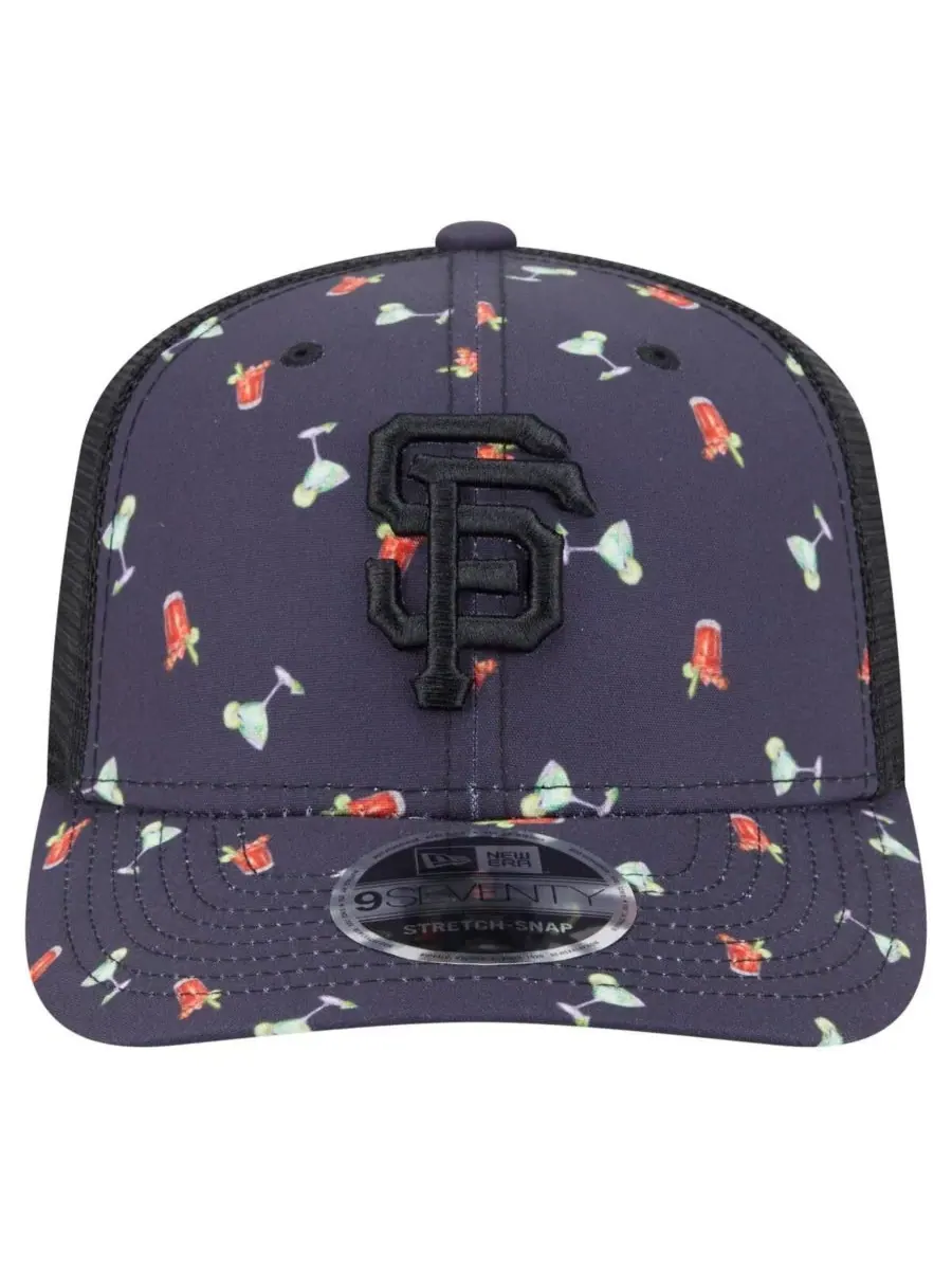 New Era Мужская черная кепка San Francisco Giants Adventure Drinks Pattern 9SEVENTY с эластичными — изображение 2 из 4