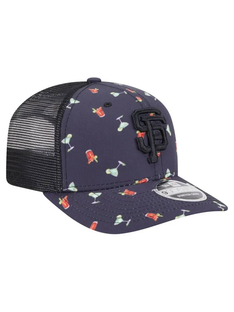 New Era Мужская черная кепка San Francisco Giants Adventure Drinks Pattern 9SEVENTY с эластичными — изображение 3 из 4