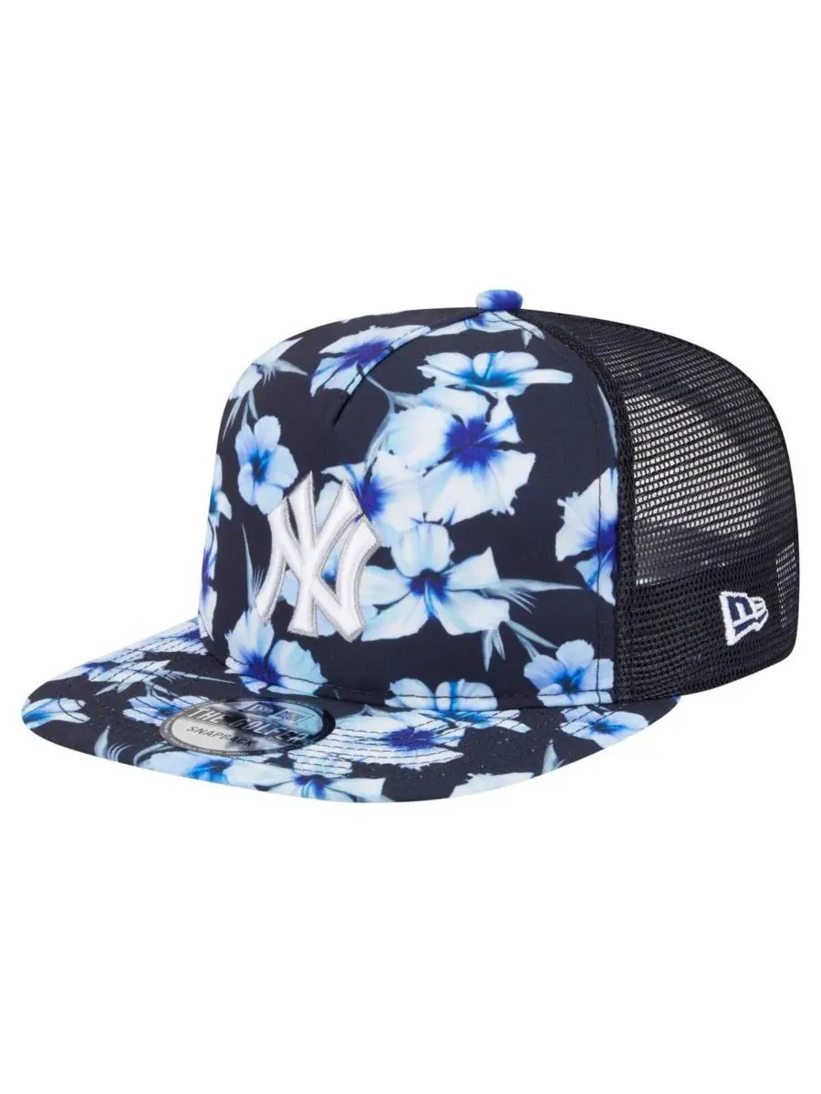 New Era Мужская темно-синяя бейсболка New York Yankees с рисунком Adventure Pattern в стиле «тракер»