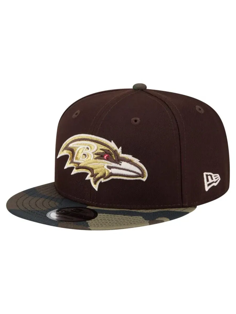Кепка-снэпбек с принтом Baltimore Ravens Burnt Wood Camo New Era
