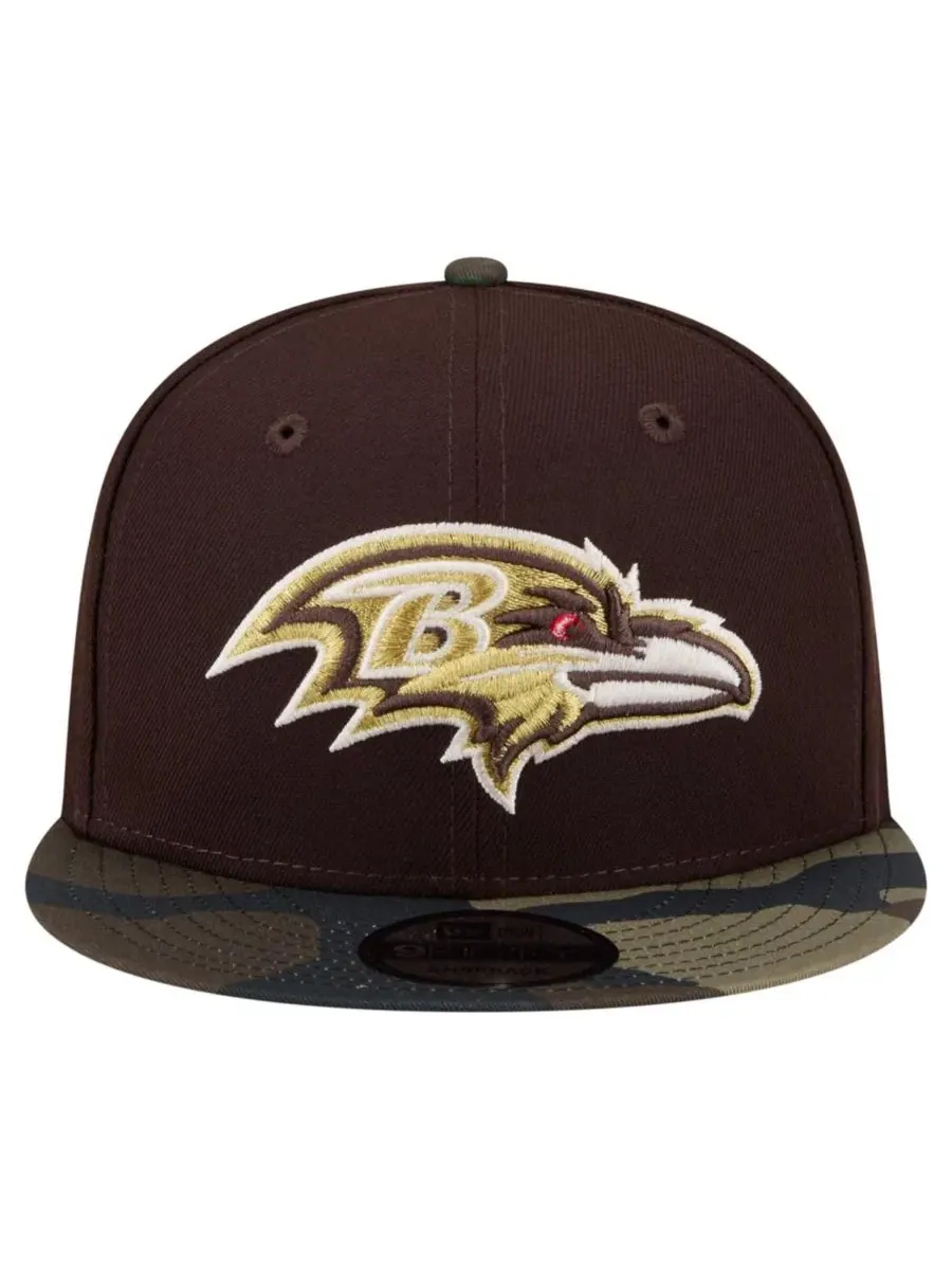 Кепка-снэпбек с принтом Baltimore Ravens Burnt Wood Camo New Era — изображение 5 из 5, коричневый
