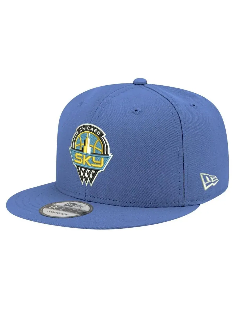 New Era Мужская и женская кепка-снепбек 9FIFTY с логотипом Chicago Sky небесно-голубого цвета