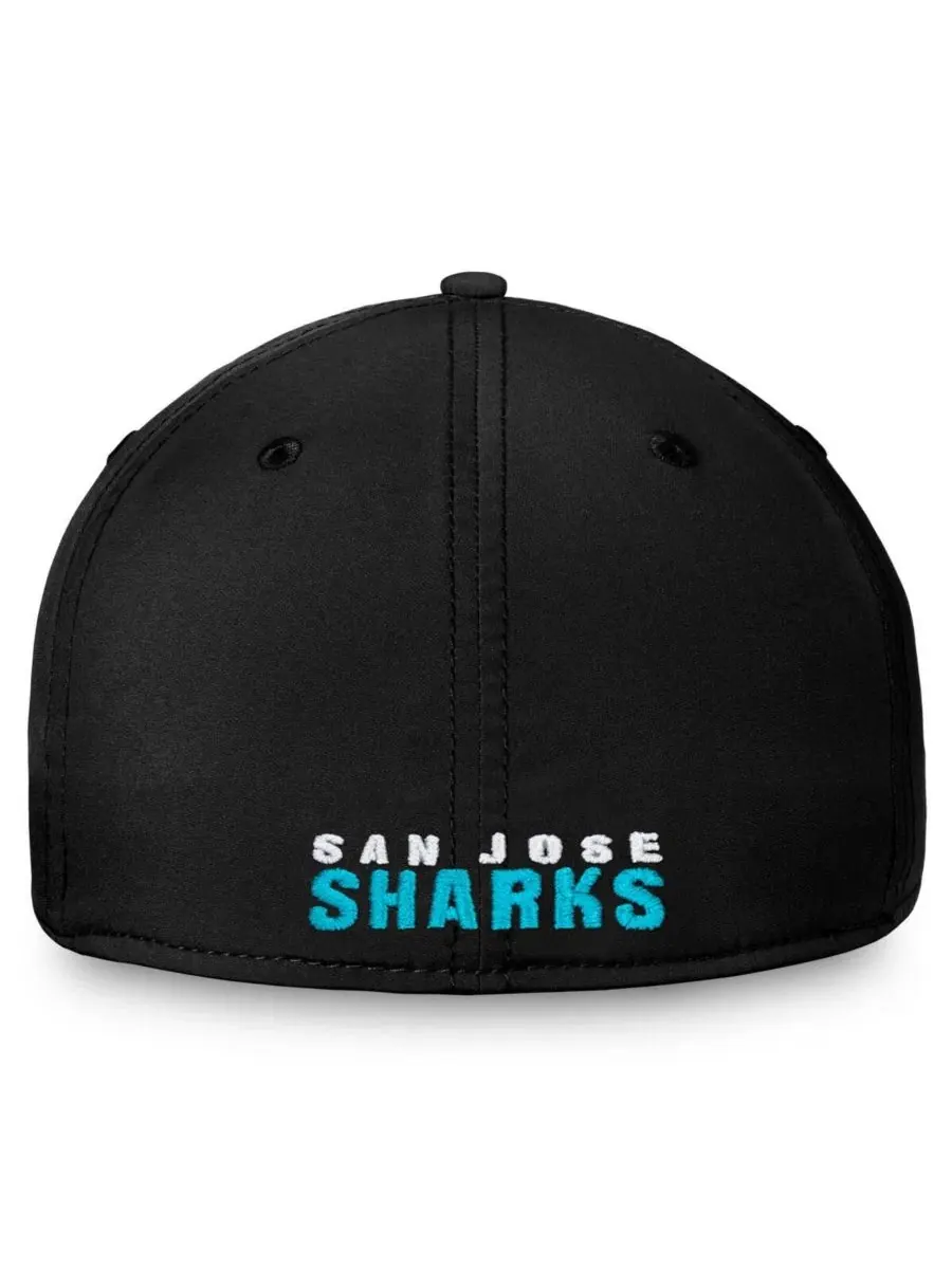 Кепка San Jose Sharks Core Primary Logo Flex Hat Fanatics — изображение 2 из 4, черный